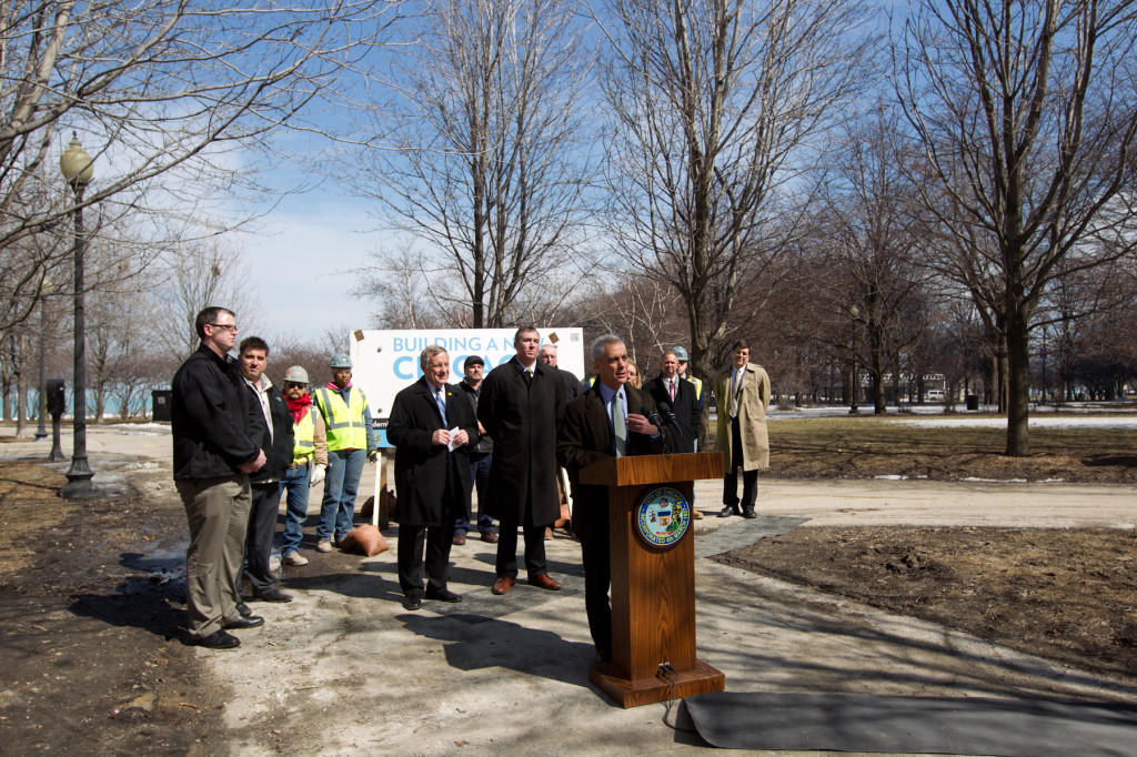 Mayor Emanuel announces the groundbreaking of the Navy Pier Flyover